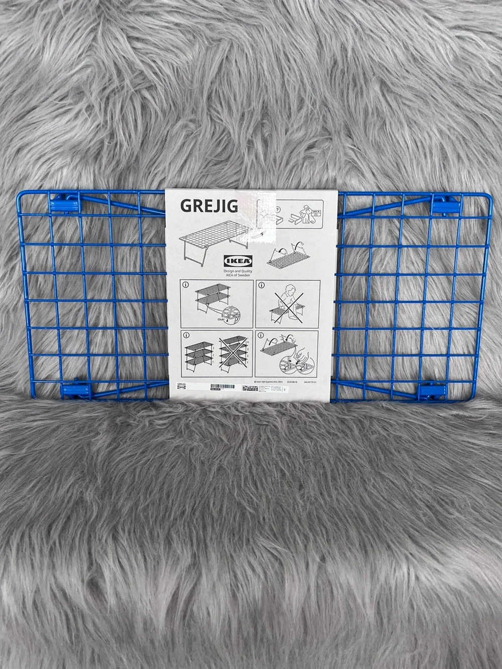 IKEA GREJIG Blue Wire Shelf / Shoe Rack • Stackable Storage • NWT